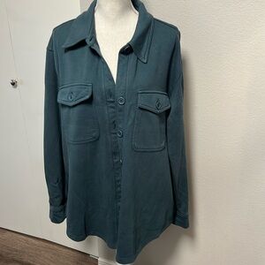 Women's Teal Button-Up Jacket